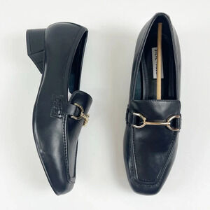 NEW Steve Madden Hartlyn Heel Bit Loafer Size 9.5 Black Slip On Leather